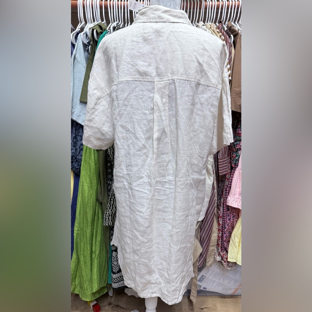 NWT Jcrew Utility shirt-dress in linen color natural - Picture 5 of 7